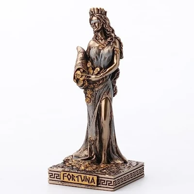 Image of Veronese Design 3 1/2 Inches Fortuna Greek Goddess of Good Fortune Resin Miniature Statue Figurine Collectible