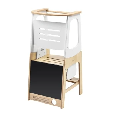 Image of Maxi Cosi Toucan 3 in 1 Learning Tower, Montessori Toddler Step Stool, 1.5 99+ Years, 10 150 kg, Heights, Transforms into Table &amp; Chair, Integrated Blackboard, FSC® 100% Certified, Natural Wood