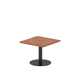 Image of Italia 600mm Square Coffee Table Walnut Top 475mm High Black Leg