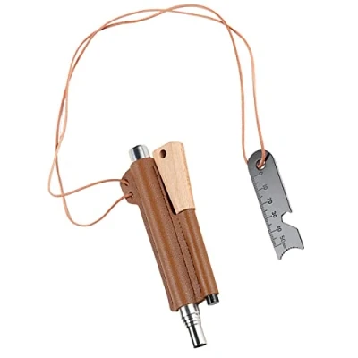 Image of Stronrive Fire Flint Set, Survival Drilled Steel Starter Ferrocerium Rod Kit, Igniter With Neck Lanyard And