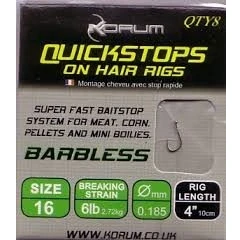 Image of Korum 4in Hair Rigs with Quickstops Size 14 KRHQS14