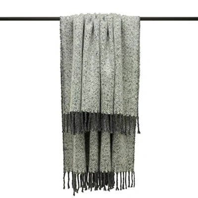 Image of Furn Weaver Herringbone Throw Acrylic Grey 130cm x 180cm, Acrylic, Grey, 180cm (51&quot; 71&quot; inches)