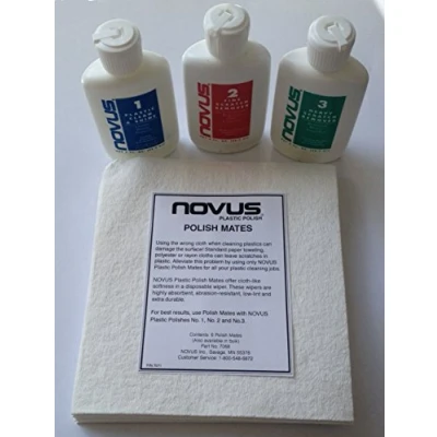 Image of Novus Acrylic Scratch Remover &amp; Cleaner Plastic Polish kit with 6 Mates Wipes