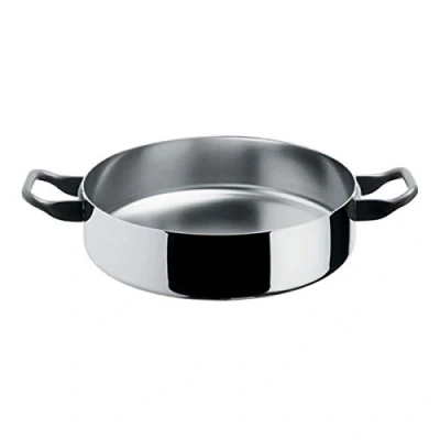 Image of Alessi La Cintura Di Orione 28 cm Low Casserole with Two Handles in 18/10 Stainless Steel