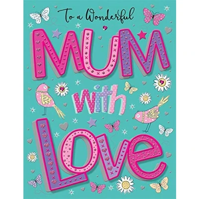 Image of Piccadilly Greetings Birthday Card Mum 8 x 6 inches Regal Publishing