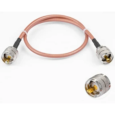 Image of Vecys PL 259 Cable UHF Male to Low Loss Coax Jumper RG400 20&quot;/50CM for Walkie Talkie CB Radio SWR Meter Antenna Analyzer