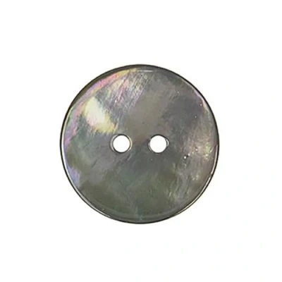 Image of MYMERCERIE Pack of 6 Round Mother Pearl Buttons Dark Grey Size 22 mm
