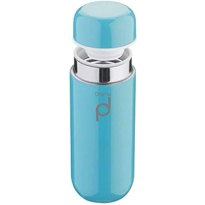 Image of Grunwerg HCF 200B Vacuum Insulated Drinkpod Capsule Flask, Stainless Steel, Blue, 200ml