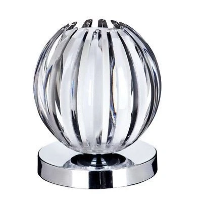 Image of Searchlight Metal Touch Chrome Table LAMP Clear Acrylic Frosted Glass 1811CL