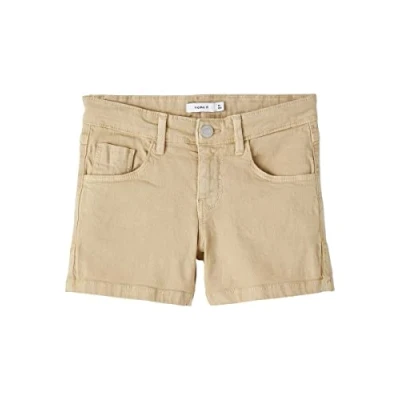Image of Name It Girl&#039;s Nkfrose Reg TWI Shorts 8212 TP Noos, Safari, 140 (EU)