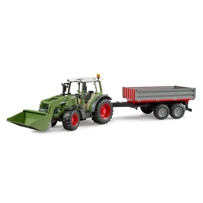 Image of Bruder Fendt Vario 211 Tractor with Front Loader and Tipping Trailer Scale 1:16 Toys