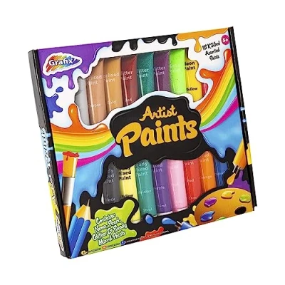 Image of OnlineStreet 18x36ml Assorted Paints Art and Craft Paint Tubes for Kids Ages 5 Years Up Paint, Painting Kit Beginner, Gift