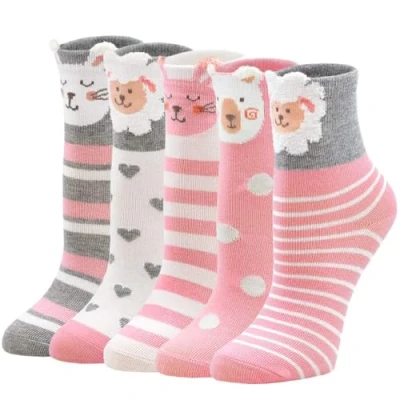 Image of PUTUO Girls Socks Novelty Animal Cotton Socks, Kids Toddler Cute Funky Children Christmas 5 7 Years, pairs