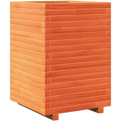 Image of vidaXL Garden Planter Wax Brown 50x50x72 cm Solid Wood Pine