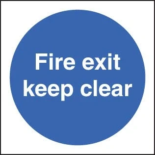 Image of Fire Signs exit keep clear double sided Self Adhesive 100x100mm Window Sticker