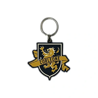 Image of Pyramid International The Godfather Rubber Keyring, Zip Pull or Backpack Charm (Corleone Crest Design) Official Merchandise