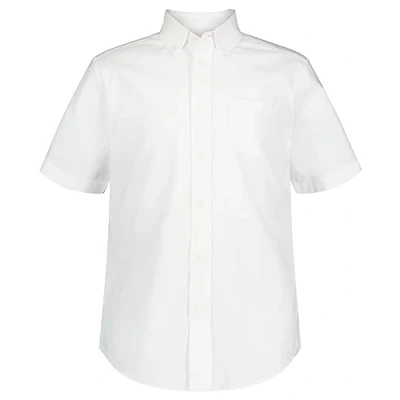 Image of IZOD Uniform Young Men&#039;s Short Sleeve Button Down Oxford Shirt, Medium,White, Medium