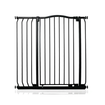 Image of Safetots Extra Tall Curved Top Safety Gate, 89cm 98cm, Matt Black, 100cm in Height, Pressure Fit Stair Baby Gate for Doors Hallways and Spaces, Barrier, Easy Installation
