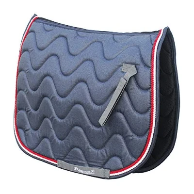 Image of Rhinegold Wave Saddle Pad Cob Denim/Red