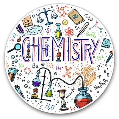 Image of Vinyl Stickers (Set of 2) 10cm Chemistry Science Art Teacher Uni Decals for Laptops,Tablets,Luggage,Scrap Booking,Fridges, 14791