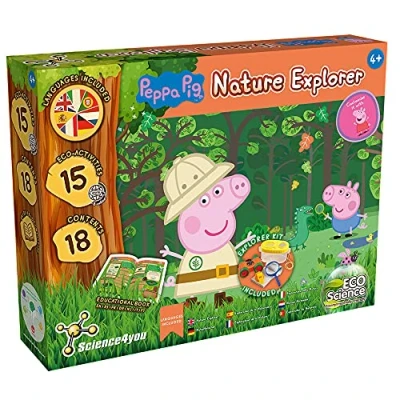 Image of Science4you Peppa Pigs Explorer Kit for Kids Age +4 Science with +15 Eco Activities: Bug Catcher Kids, Compass and Binoculars Children, Experiments Stem Toys 4