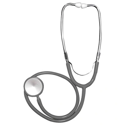 Image of Dual Head EMT Aluminium Lightweight Doctors Nurses Vet Student Medical Stethoscope Grey