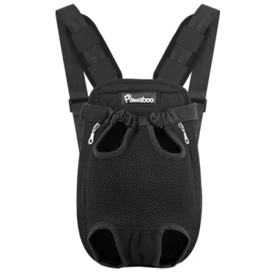 Image of Adjustable Pet Carrier Backpack, Front Dog Legs Out, Easy Fit for Hiking Traveling Small Medium Dogs, Travel Bag, Black