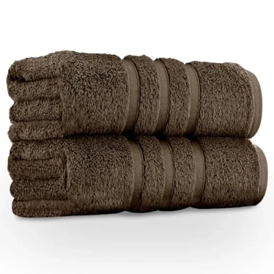 Image of GC GAVENO CAVAILIA 550 GSM Hand Towels Pack of 2 Egyptian Cotton Towel Highly Absorbent &amp; Quick Dry Bathroom Sets Washable Spa Saloon Gym Towel, Cocoa