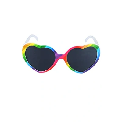 Image of HENBRANDT Heart Shape Rainbow Gay Pride Sunglasses UV400