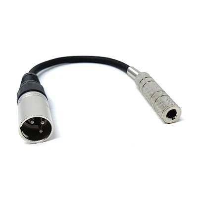 Image of DRUT 1pcs XLR 3 pin Male Plug to 6.35mm Stereo Socket Female Adapter Audio Cable Lead
