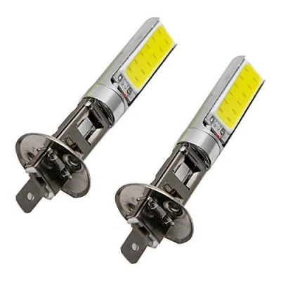 Image of MASO 12V H1 LED Headlight Bulbs 7.5W 6000K Super Bright Fog Lights Daytime Running Xenon White Headlights for Auto(Pack of 2)