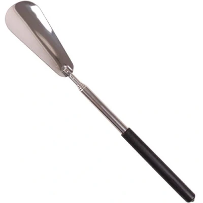 Image of Long Handle Extendable Metal Shoe Horn Extends From 29cm to 76.5cm