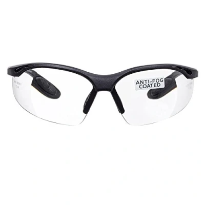 Image of voltX &#039;Constructor&#039; Safety READERS (Clear +2.0 Dioptre) Full lens Reading Glasses UKCA &amp; CE EN166f certified Wraparound Style Includes Cord with headstop + UV400 anti fog coated