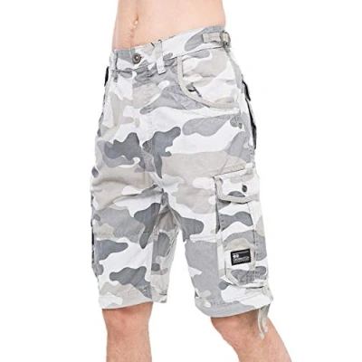 Image of Crosshatch Mens Kanaster Denim Multipocket Cargo Designer Shorts[Jimster 19, Grey,