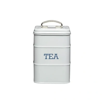 Image of KitchenCraft 17cm Tea Canister, Stainless Steel, French Grey, 11 x 17 cm