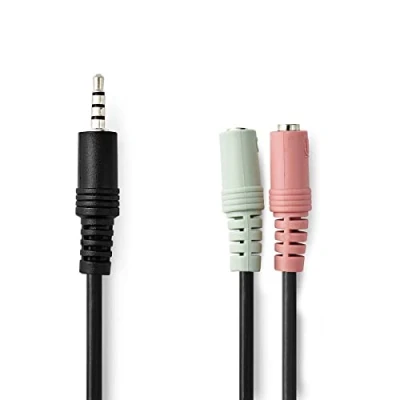 Image of 3.5mm Audio Jack to Headphone and Microphone Splitter Converter Adaptor PC / Laptops