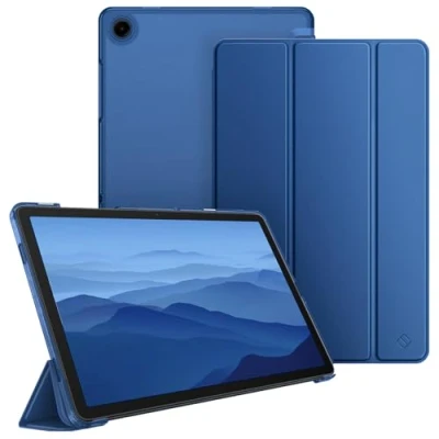 Image of FINTIE SlimShell Case for Samsung Galaxy Tab A9+ / A9 Plus 11 Inch 2023 Model (SM X210/X216/X218), Lightweight Stand Translucent Frosted Back Cover with Auto Wake/Sleep, Z Navy