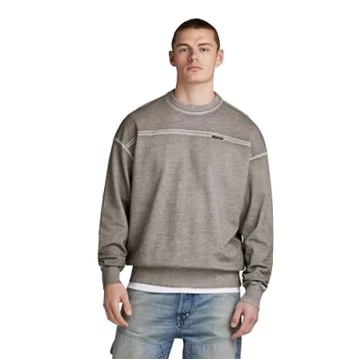 Image of G STAR RAW Men&#039;s Garment Dyed Loose Sweater, Grey (elephant skin gd D23881 D249 G107), XL