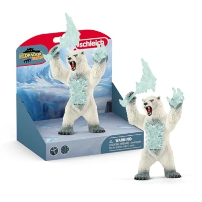 Image of SCHLEICH 42510 Blizzard bear with weapon Eldrador Creatures Toy Playset for children aged 7 12 Years
