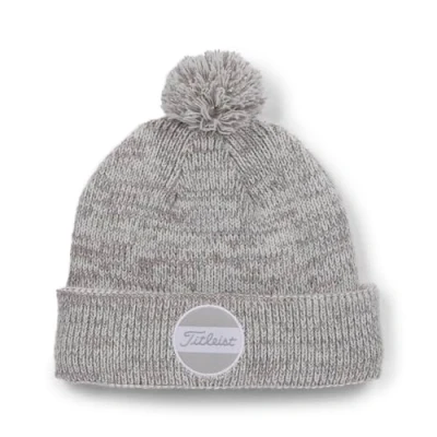 Image of Titleist Junior Boardwalk Pom Beanie, Heather/White
