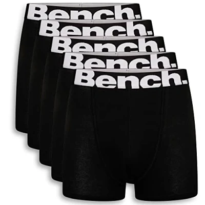Image of Bench Mens &#039;Marco&#039; Cotton Boxer Shorts, 5 Pack, S, Black