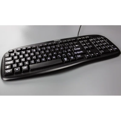 Image of Ravencourt Living Easy to Read Large Font Computer Keyboard For Visually Impaired, Elderly And Partially Sighted Spillproof USB Connection TDK01
