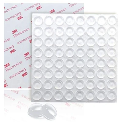 Image of Uni Fine 12.7mm, Clear Rubber Feet, Non Slip Adhesive Bumper Pads Self Small Soft Door Bumpers Round Feet for Furniture Glass Tables Crafts Wall Protectors 64Pcs