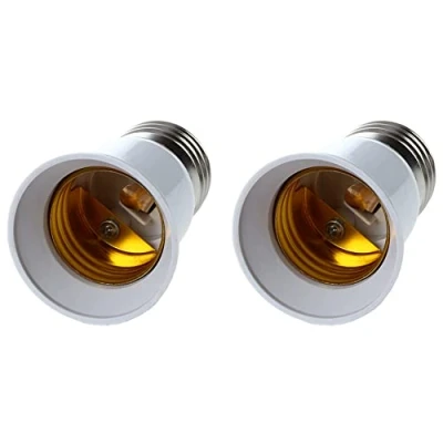 Image of Kliplinc 2X E27 to Bulb Holder Silver Tone White Adapter Extender