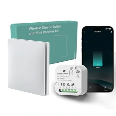 Image of WiFi Smart Wireless Lights Switch Kit, ECO NEWLEAF Waterproof On/Off Compatible with Alexa &amp; Google Assistant Voice Control Timing Function