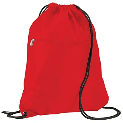 Image of Quadra New Classic Senior Pe Gymsac Bag With Zip Pocket Red One Size