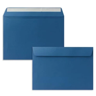 Image of 25x envelopes DIN C5 royal blue (blue) 16.2 x 22.9 cm self adhesive elegant for large invitations and cards birthdays or weddings
