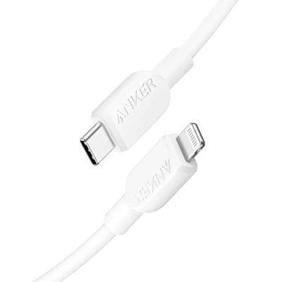 Image of Anker USB C to Lightning Cable, 310 Cable (White, 3ft), MFi Certified, Fast Charging for iPhone 14 Plus Pro Max 13 12 11 X XS XR (Charger Not Included)
