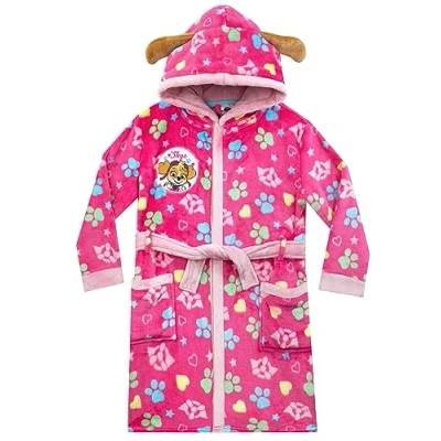Image of Paw Patrol Dressing Gown Skye For Girls Bathrobe Pink Age 5 to 6 Years