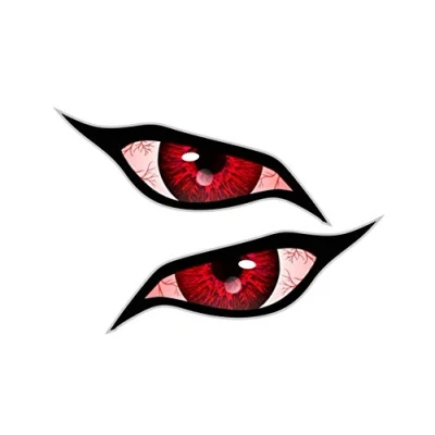 Image of CT Design Pair Of Evil Eyes With Red Bloodshot Iris Vinyl Drone Motorcycle Helmet Car Sticker Decal 70x30mm each
